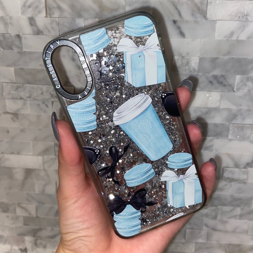 Tiffany Blue & Glitter Waterfall Case